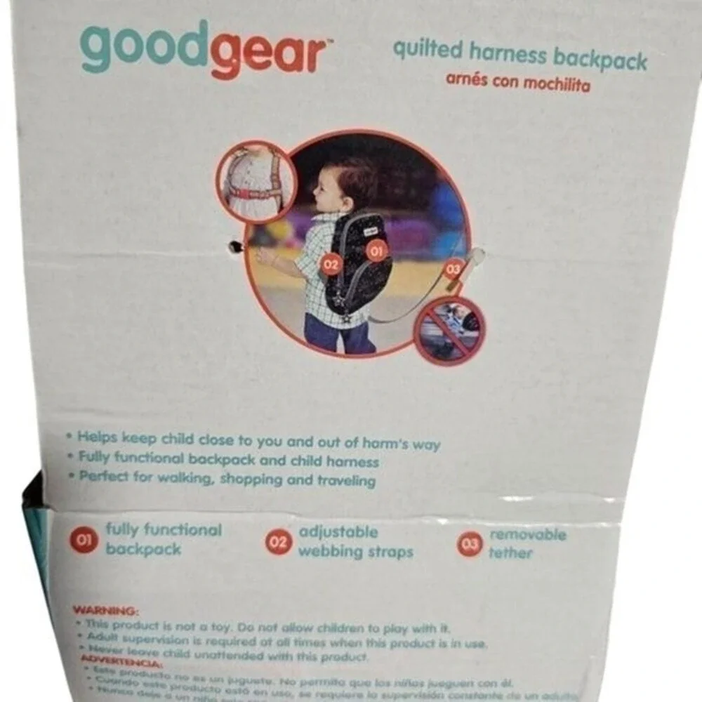 NWT Good Gear Quilted Harness Backpack for Toddlers Independence Peace of‎ Mind